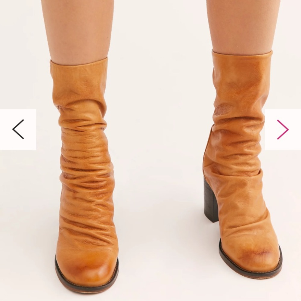 FREE PEOPLE ELLE BLOCK HEEL TAN 38